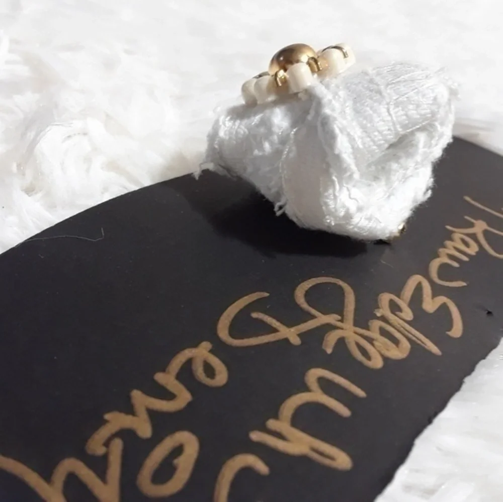 ☄Tasty Raw Edge White Denim Head Wrap Pin